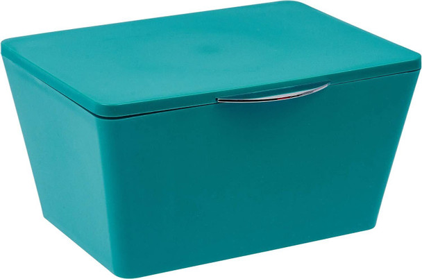 Wenko Storage Box with Lid Brasil Petrol TPE Plastic 19 x 15.5 x 10 cm