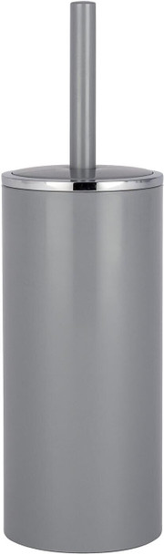 Wenko Inca Toilet Brush and Holder, ABS, Grey/Chrome, 10.5 x 10.5 x 34 cm