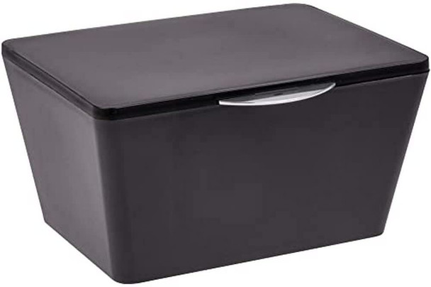 Wenko Brasil Storage Box with Lid, TPE, Grey, 19 x 15.5 x 10 cm