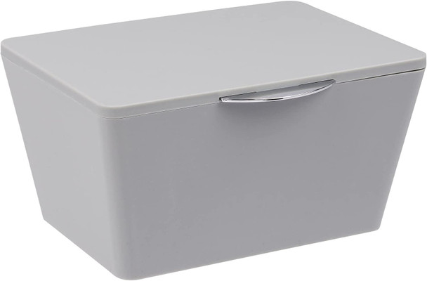 Wenko Brasil Storage Box with Lid, TPE, Grey, 19 x 15.5 x 10 cm