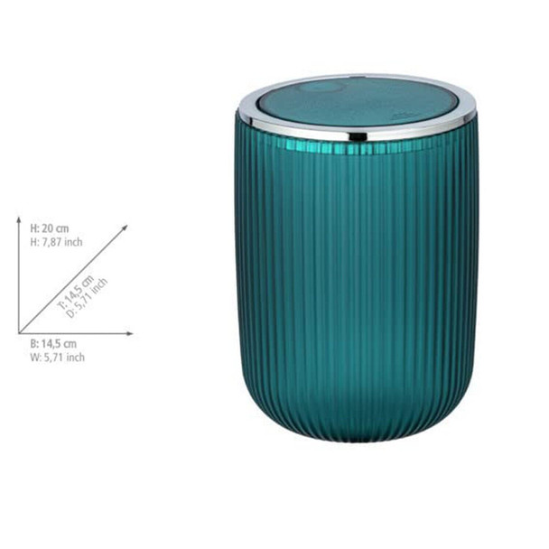 Wenko Agropoli S Bathroom Bin with Swing Lid 2 L Petrol