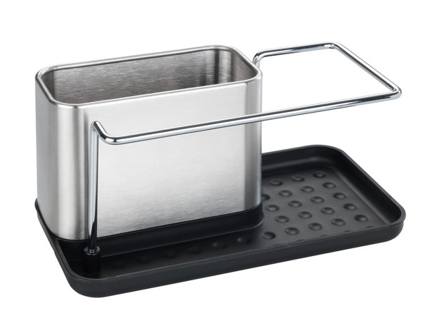 Wenko Stainless Steel Orio Sink Drainer Caddy, Silver matt, 10.5 x 12 x 21 cm