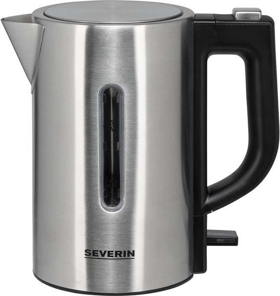 Severin - Electric kettle 0.5 liter 1100 watt - Steel/Black (24477)