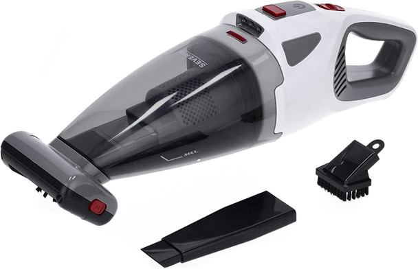 Severin HV 7146 Cordless Handheld Vacuum Cleaner, Grey/White/Red