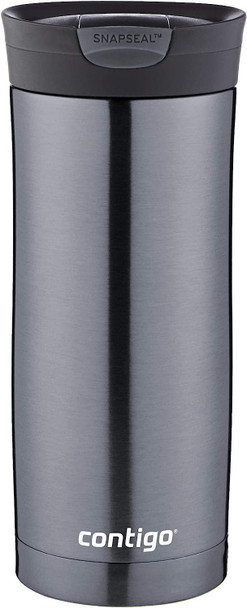 Contigo Huron Snapseal Travel Mug, Stainless Steel Thermal Mug, Vacuum Flask, Leakproof Tumbler, Coffee Mug with BPA Free Easy-Clean Lid, 470 ml