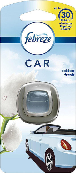 Febreze Air Freshener Car Clip Refill, Cotton Fresh, 2ml