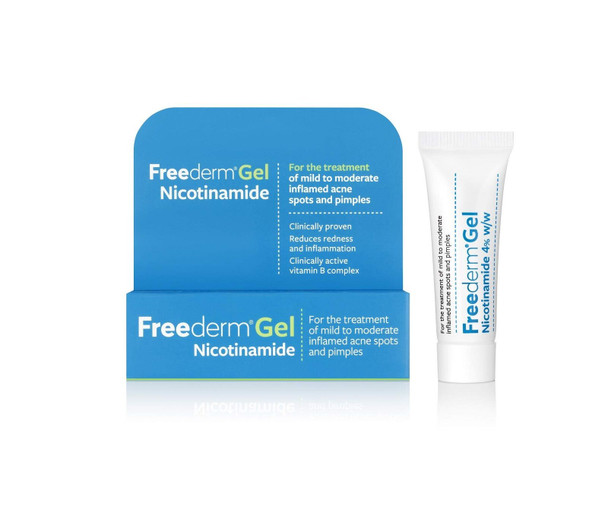 Freederm Gel for Mild to Moderate Acne with Nicotinamide, Clinically Proven, Reduces Spot Size, Redness and Inflammation, 10g Tube