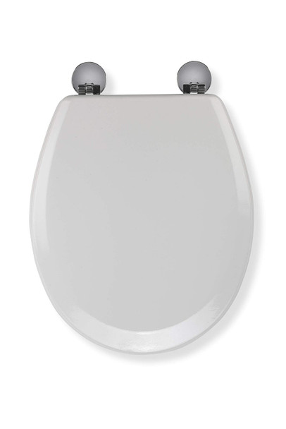Croydex WL600722H Flexi-Fix Como Always Fits Never Slips Anti Bacterial Toilet Seat, Wood, White, 43 x 36.5 x 6 cm