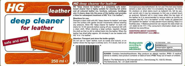 HG Hagesan Deep Cleaner for Leather 250ml
