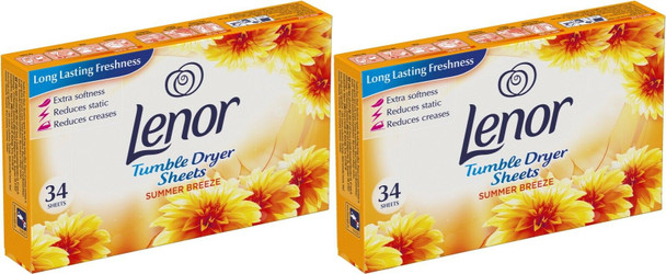 Lenor Tumble Dryer Summer Breeze Sheets – 2 x 34 cm by Lenor