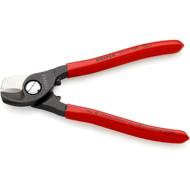 Knipex Cable Shears burnished, plastic coated 165 mm 95 11 165