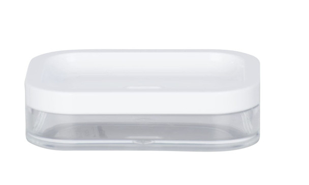 WENKO Oria White-Soap dish, Acrylic, 7.5 x 7.5 x 3 cm