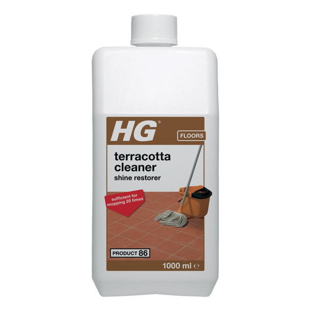 HG Terracotta Clean & Shine, Product 86, Restoring Cleaner for Natural Stone, Concentrated Mopping Cleaner with Fresh Scent - 1 Litre (191100106)