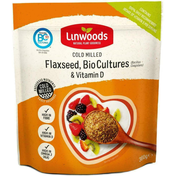 (Pack Of 8) - Flaxseed with Probiotic & Vitamin D | LINWOODS