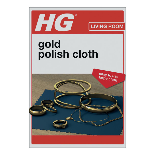 HG Gold Polish Cloth, Specialist Fine Jewellery Care Shining Cloth, Special Impregnated Cleaning Fabric, Gently Restores Shine & Sparkle – 1 x 30cm (433000106)