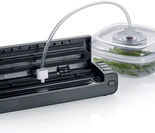 Severin Airtight Vacuum Bag Sealer for Storage, Freezing & Sous-Vide, Black