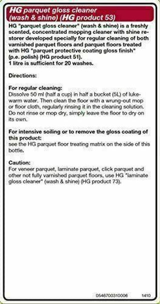 2 X Parquet Gloss Cleaner 1L – a Fresh-Scented Floor wash Especially Developed for Regular Cleaning of All Types of parquet Floors