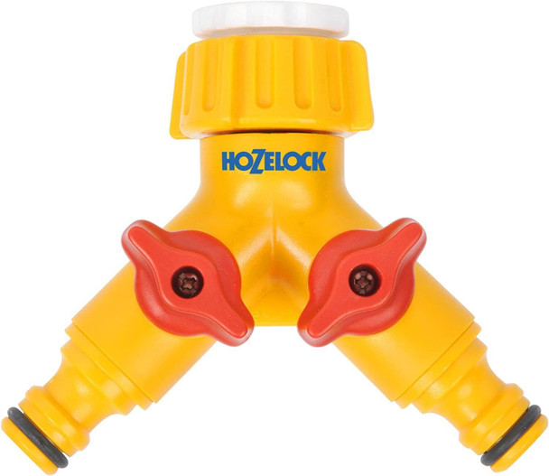 Hozelock HZ22560000 Dual Tap Connector, Yellow, 44.0 mm*215.0 mm*139.0 mm