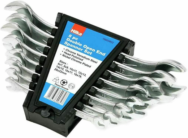 Hilka 16600802 Open Ended Spanner Set Metric (8-Piece)