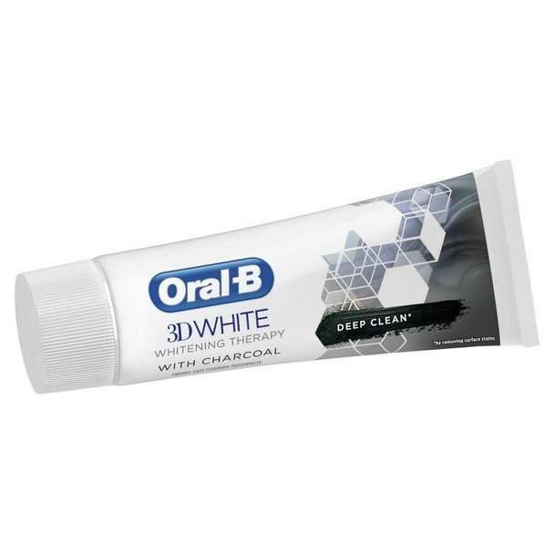 2 x Oral-B 3D White Toothpaste Whitening Therapy Deep Clean Paste with Charcoal