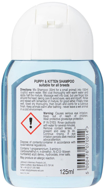 Johnsons Puppy/Kitten Shampoo 125 ml