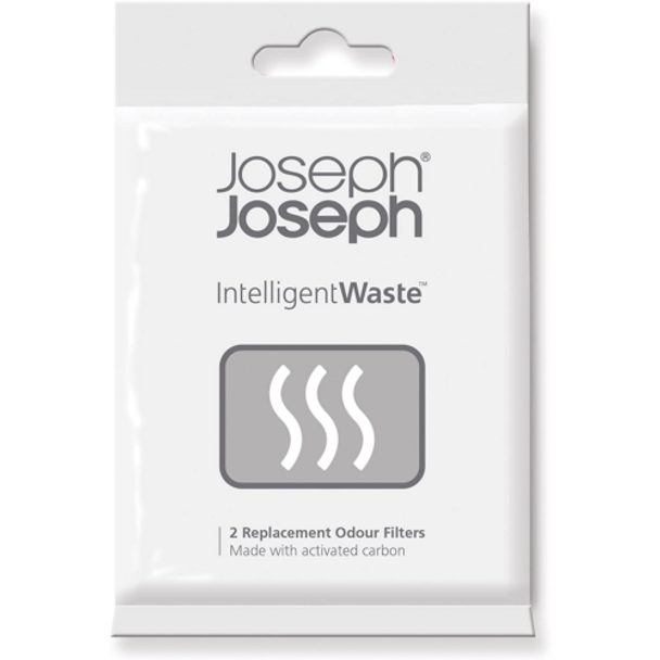 Joseph Joseph Intelligent Waste Activated Carbon Odour Filter Refills for Food Waste Caddy Kitchen Bin - Pack of 2