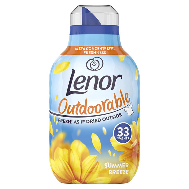 Lenor Outdoorable Fabric Conditioner Summer Breeze 33 Washes, 462 ml - Ultra Concentrated Freshness- 100 percent Recycled Bottle