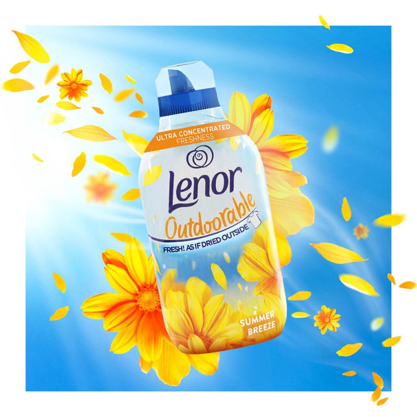 Lenor Outdoorable Fabric Conditioner Summer Breeze 33 Washes, 462 ml - Ultra Concentrated Freshness- 100 percent Recycled Bottle