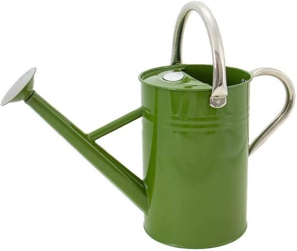 Kent & Stowe 4.5L Metal Watering Can in Tweed Green, Rust-Resistant Galvanised Watering Can with Handle and Detachable Rose, Classic All Year Round Garden Tools Made from Steel