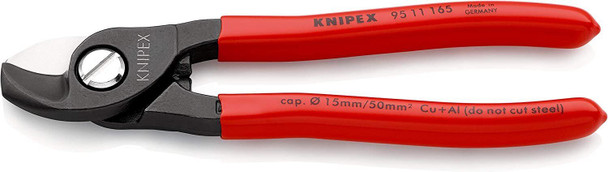 Knipex Burnished Cable Shears for Copper/Aluminium/Multiple Cables, 165 mm