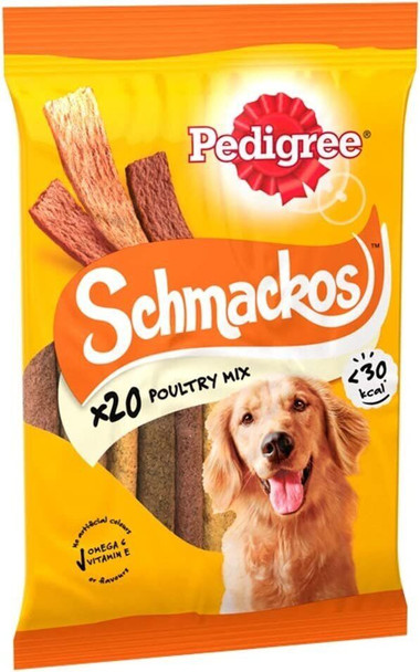 Pedigree Schmackos Dog Treats With Poultry, 20 Sticks, 144g