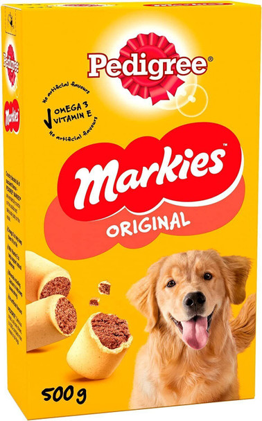 12 x Pedigree Markies Dog Biscuit Treats with Marrowbone 500g Packs