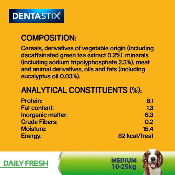 Pedigree Dentastix - Fresh Daily Dental Chews Medium Dog, 112 Sticks - 2.88 kg megapack (4 x 28 Sticks)