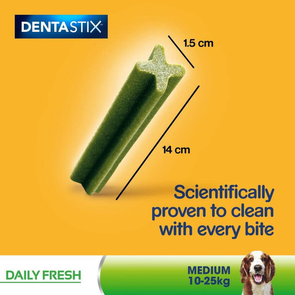 Pedigree Dentastix - Fresh Daily Dental Chews Medium Dog, 112 Sticks - 2.88 kg megapack (4 x 28 Sticks)