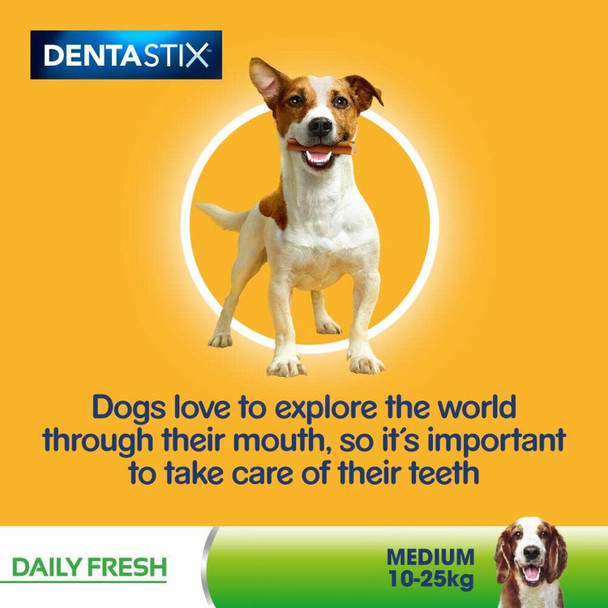 Pedigree Dentastix - Fresh Daily Dental Chews Medium Dog, 112 Sticks - 2.88 kg megapack (4 x 28 Sticks)