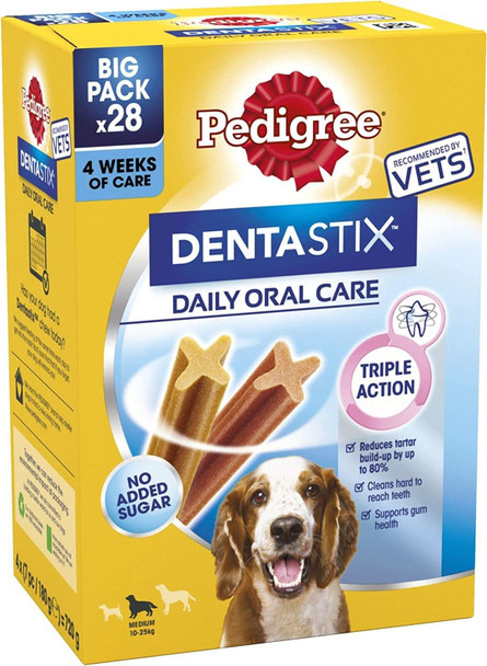 Pedigree DentaStix - Daily Dental Chews For Medium Dogs (10 - 25 kg), 2.88 kg (1 x 112 Sticks)