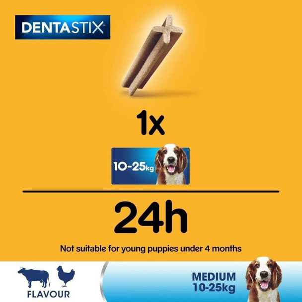 Pedigree DentaStix - Daily Dental Chews For Medium Dogs (10 - 25 kg), 2.88 kg (1 x 112 Sticks)