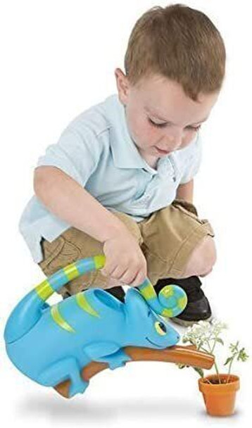 Melissa & Doug Sunny Patch Camo Chameleon Watering Can With Tail Handle and Branch-Shaped Spout