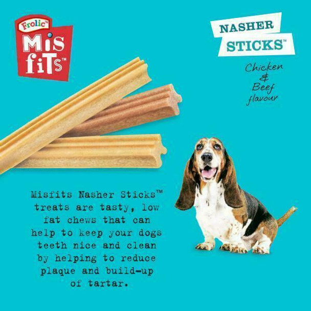 Misfits Nasher Treats Sticks for Dogs, Chicken and Beef, 175g