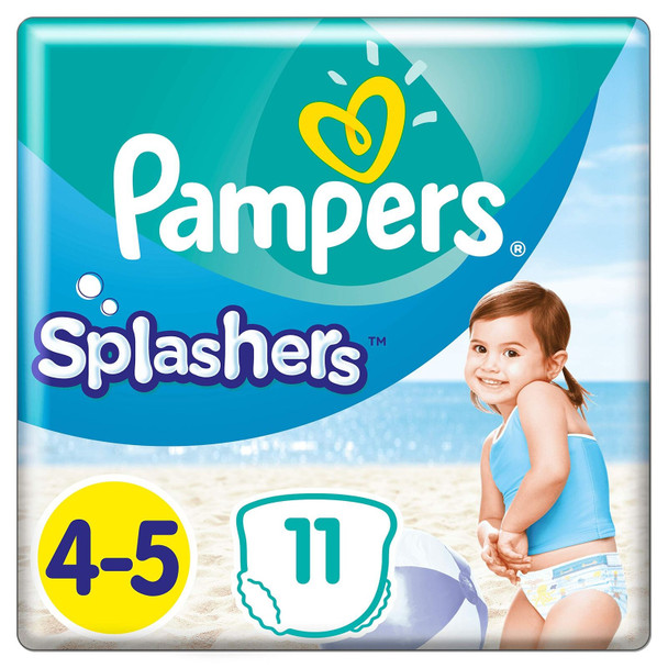 Pampers Splashers Size 4-5, 11 Disposable Swim Nappies, 9-15 Kg, for Secure Protection in The Water