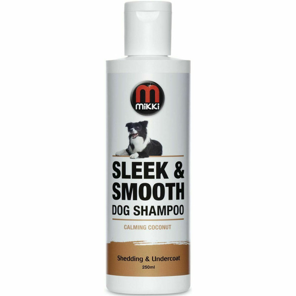 Mikki Sleek & Smooth Dog Shampoo, Reinvigorates Dry/Damaged Coats - 250ml Bottle