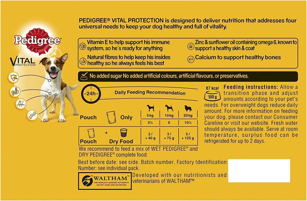 Pedigree Wet Dog Food for Adult Dogs 1+ Mixed Selection in Jelly 12 Pouches (12 x 100 g)