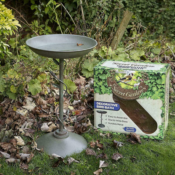 Peckish 60051230 Secret Garden Bird Bath, Green, 10 x 40 x 60 cm