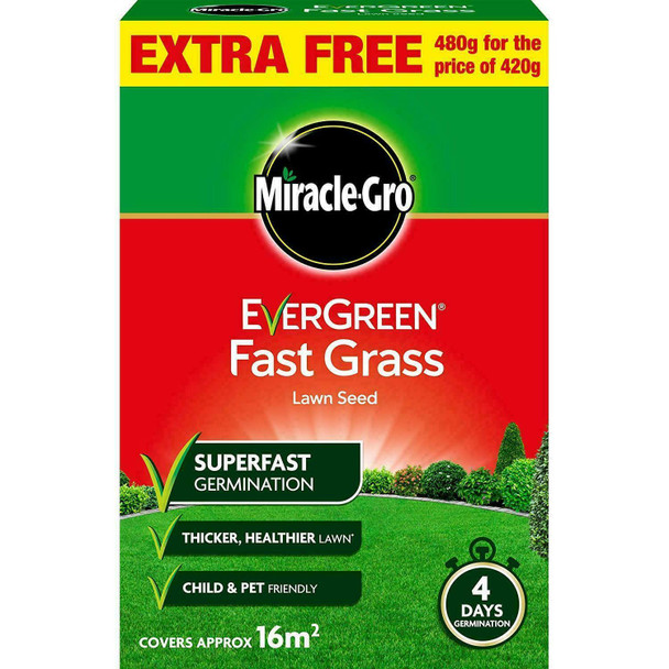 Miracle-Gro EverGreen Fast Grass Lawn Seed 480g