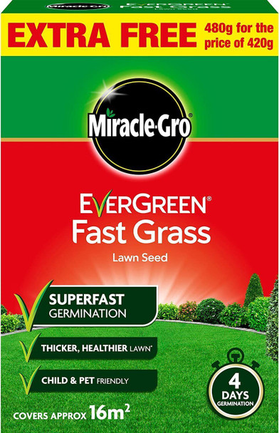 Miracle-Gro EverGreen Fast Grass Lawn Seed 480g