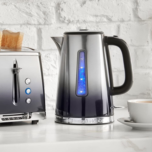 Russell Hobbs 25111 Eclipse Polished Stainless Steel and Midnight Blue Ombre Electric Kettle, 3000 W, 1.7 Litre