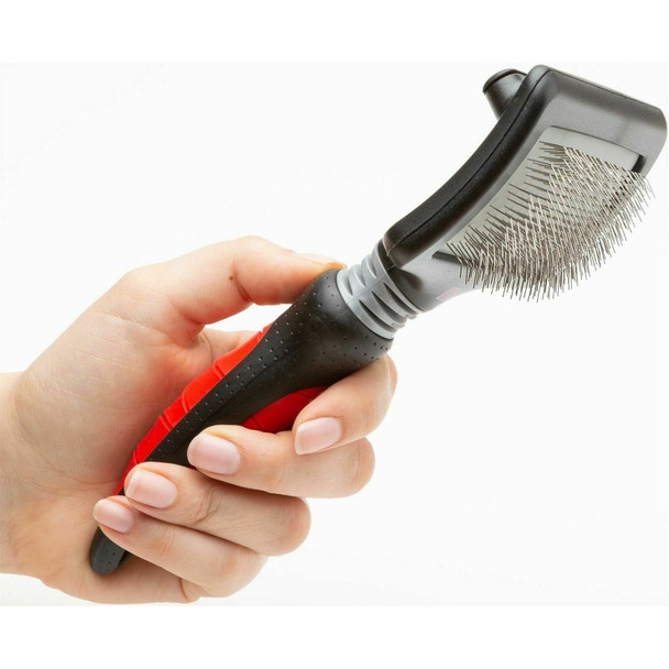 Mikki Hard Pin Slicker Brush For Dogs Coat, Removes Dead Hair & Detangles, Large