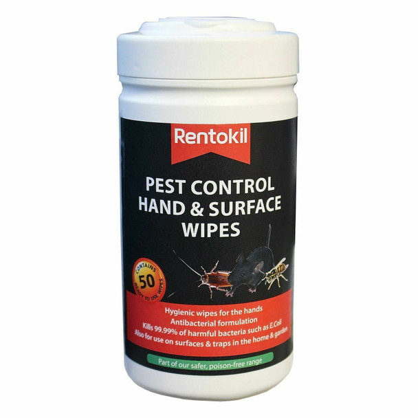 Rentokil FPW44 Hand and Surface Wipes - Black/White
