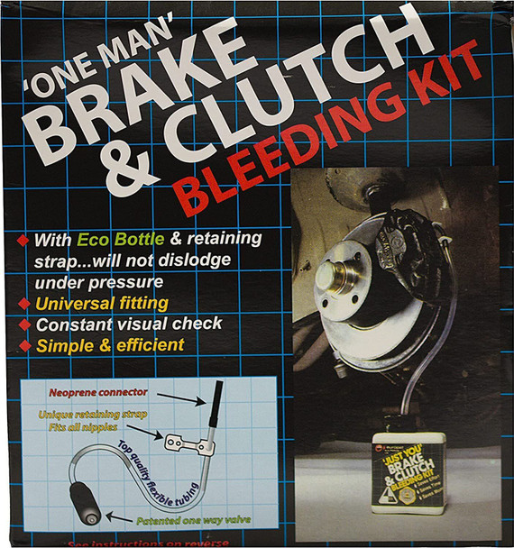 Vizibleed Brake & Clutch Bleeding Kit with Container & Retaining Strap, Universal Fitting