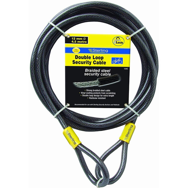 Double Loop Steel Security Cable 4500mm x 12mm